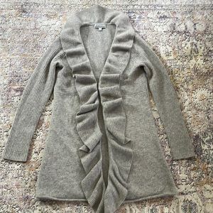 PRECIOUS FIBER OPEN CARDIGAN GRAY SZ M
